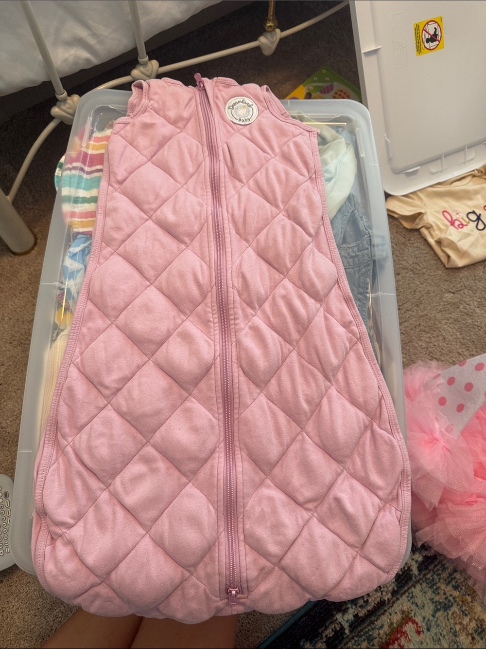 Pink Quilted Baby Sleep Sack - Soft Sleeveless Pajama